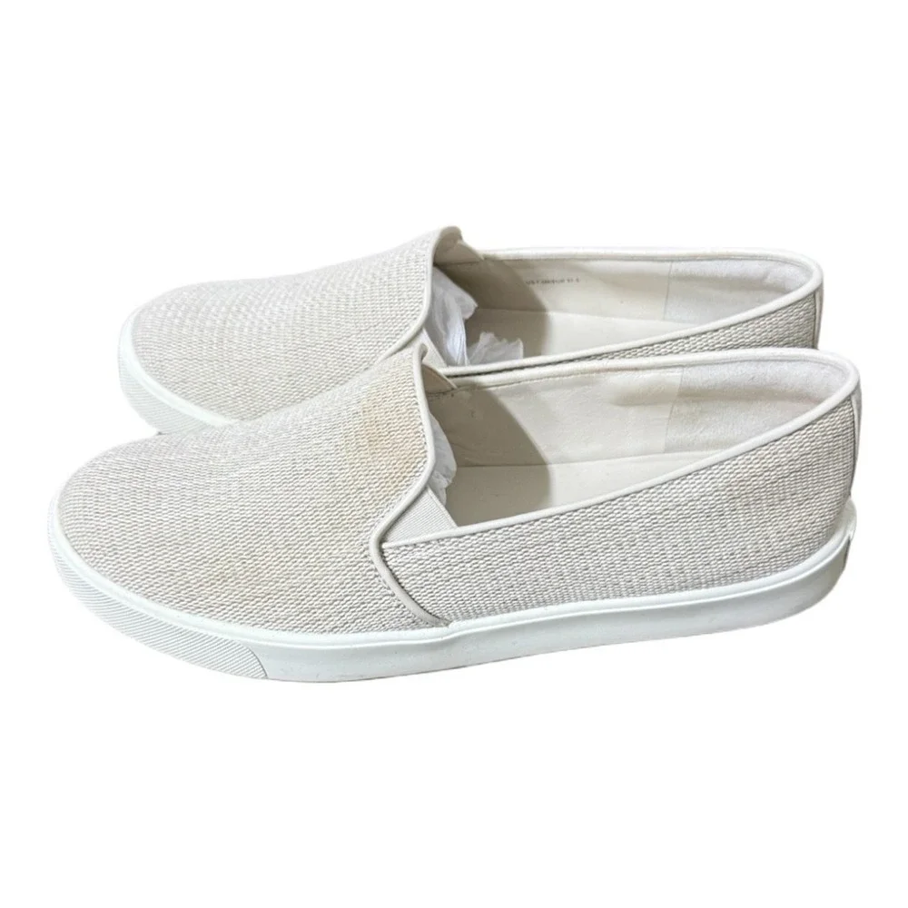 Vince Preston Perforated Cream Beige Mesh Slip On Sneakers Size 7.5 Casual - Picture 3 of 9